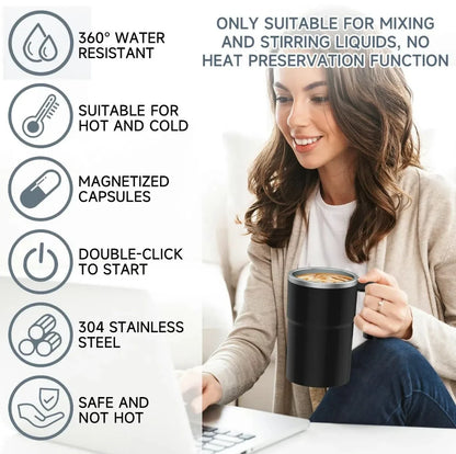 380ML Mini Electric Coffee Self Mixing Mug IP67 Waterproof Food Safe Coffee Mug USB Rechargeable Automatic Magnetic Cup For Tea