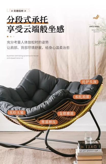 Popular Double Rocking Chair 2 Seater Lazy Sofa Recliner For Living Room Balcony Adult Leisure Lounge Chair Home Furniture