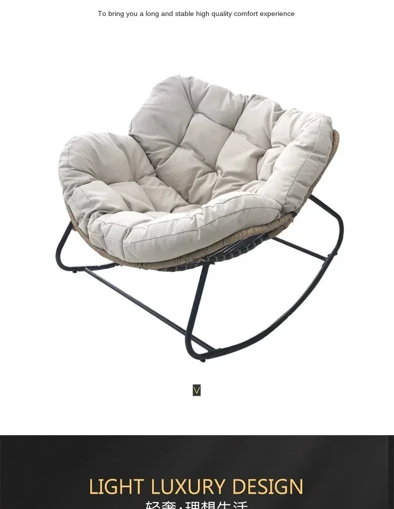 Internet Celebrity Rocking Chair Household Living Room Rattan Recliner Small Apartment Lunch Break Balcony Adult Rocking Chair