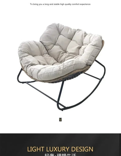 Internet Celebrity Rocking Chair Household Living Room Rattan Recliner Small Apartment Lunch Break Balcony Adult Rocking Chair