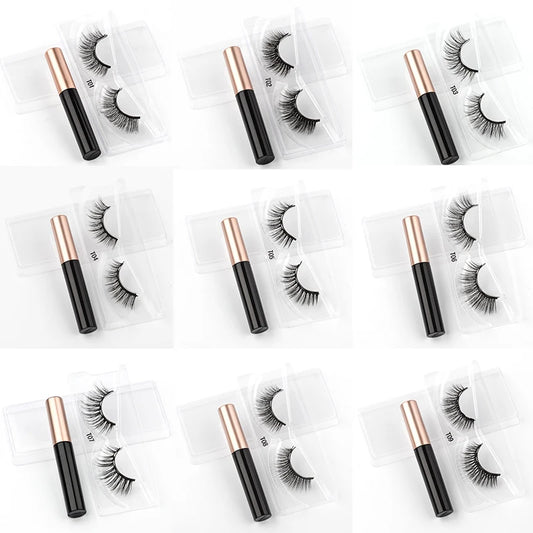 1 Pair Magnetic Eyelashes Wispy 3D Mink Lashes Natural Long Faux Cilios Eyelash Extension Handmade False Eyelashes Makeup Tools
